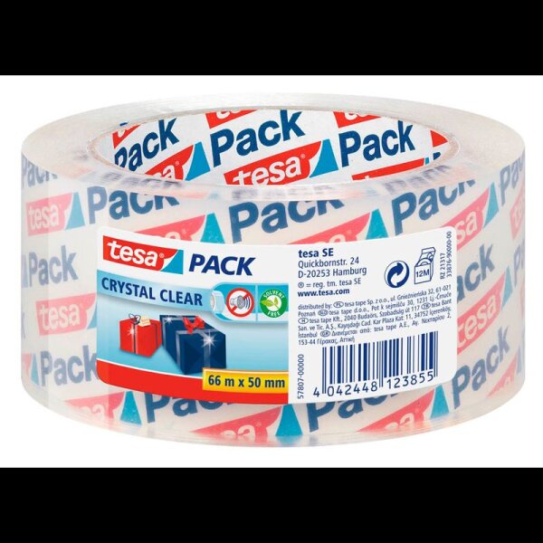 tesa Packband tesapack® Crystal Clear transparent 50,0 mm x 66,0 m 1 Rolle