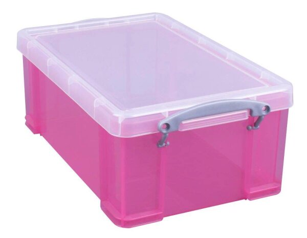 Really Useful Box Aufbewahrungsbox 9,0 l transparent, pink 39,5 x 25,5 x 15,5 cm, 1 St.