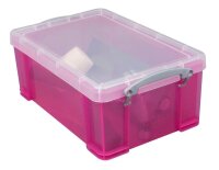 Really Useful Box Aufbewahrungsbox 9,0 l transparent, pink 39,5 x 25,5 x 15,5 cm, 1 St.