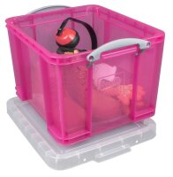 Really Useful Box Aufbewahrungsbox 35,0 l transparent, pink 48,0 x 39,0 x 31,0 cm, 1 St.