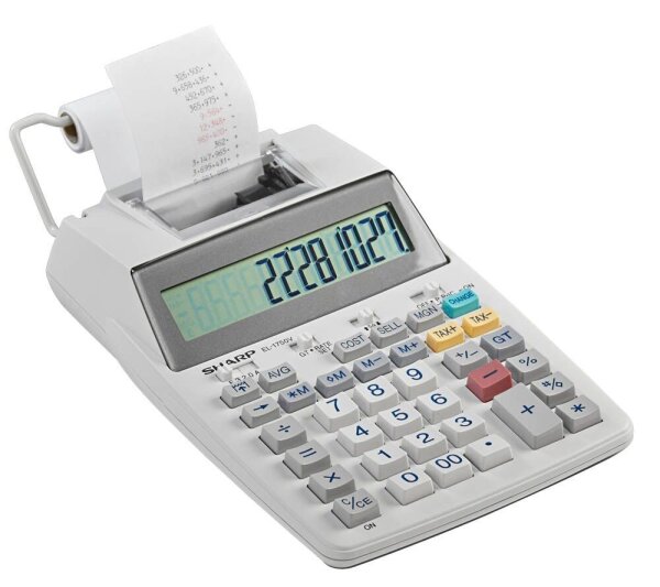 SHARP EL-1750V Tischrechner druckend lichtgrau