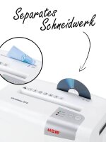 HSM shredstar S10 Aktenvernichter mit Streifenschnitt P-2, 6 mm, bis 10 Blatt, weiß