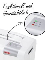 HSM shredstar S10 Aktenvernichter mit Streifenschnitt P-2, 6 mm, bis 10 Blatt, weiß