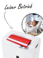 HSM shredstar X6pro Aktenvernichter mit Partikelschnitt P-5, 2 x 15 mm, bis 6 Blatt, weiß