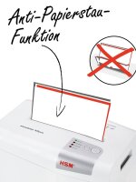 HSM shredstar X6pro Aktenvernichter mit Partikelschnitt P-5, 2 x 15 mm, bis 6 Blatt, weiß