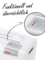 HSM shredstar X8 Aktenvernichter mit Partikelschnitt P-4, 4,5 x 30 mm, bis 8 Blatt, weiß
