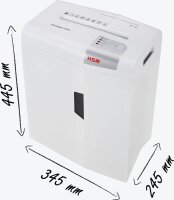 HSM shredstar X10 Aktenvernichter mit Partikelschnitt P-4, 4,5 x 30 mm, bis 10 Blatt, weiß