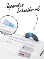 HSM shredstar X10 Aktenvernichter mit Partikelschnitt P-4, 4,5 x 30 mm, bis 10 Blatt, weiß