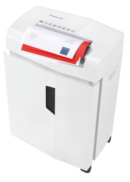 HSM shredstar X15 Aktenvernichter mit Partikelschnitt P-4, 4 x 37 mm, bis 15 Blatt, weiß