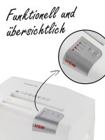 HSM shredstar X15 Aktenvernichter mit Partikelschnitt P-4, 4 x 37 mm, bis 15 Blatt, weiß