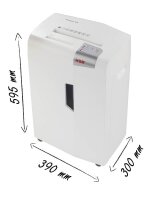 HSM shredstar X15 Aktenvernichter mit Partikelschnitt P-4, 4 x 37 mm, bis 15 Blatt, weiß