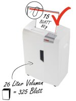 HSM shredstar X15 Aktenvernichter mit Partikelschnitt P-4, 4 x 37 mm, bis 15 Blatt, weiß