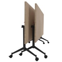 Quadrifoglio Mehrzwecktisch Pop-up ulme, dunkelgrau rechteckig, T-Fuß-Gestell grau, 160,0 x 80,0 x 74,0 cm