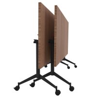 Quadrifoglio Mehrzwecktisch Pop-up nussbaum, dunkelgrau rechteckig, T-Fuß-Gestell grau, 160,0 x 80,0 x 74,0 cm