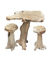 Garden Pleasure SURGA Stehtisch Wurzelteak natur 60,0/75,0 x 90,0/100,0 x 102,0 cm, 1 St.