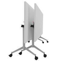 Quadrifoglio Mehrzwecktisch Pop-up weiß, alu rechteckig, T-Fuß-Gestell alu, 160,0 x 80,0 x 74,0 cm