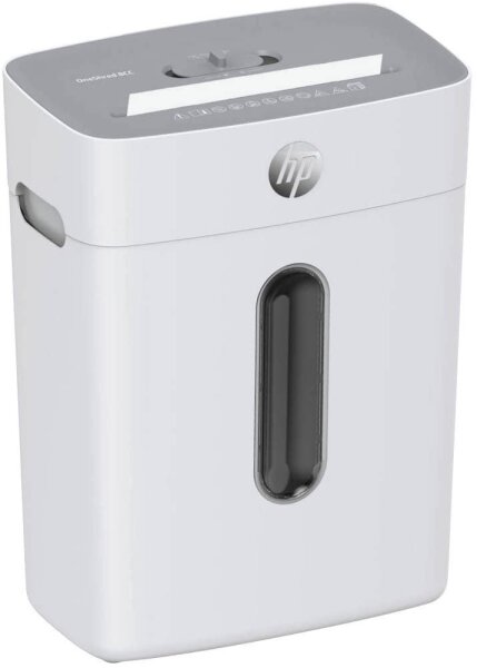 HP OneShred 8CC Aktenvernichter mit Partikelschnitt P-4, 5 x 18 mm, bis 8 Blatt, weiß