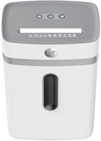 HP OneShred 12CC Aktenvernichter mit Partikelschnitt P-4, 4 x 35 mm, bis 12 Blatt, weiß