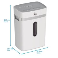 HP OneShred 12CC Aktenvernichter mit Partikelschnitt P-4, 4 x 35 mm, bis 12 Blatt, weiß