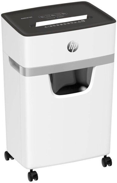 HP OneShred 15CC Aktenvernichter mit Partikelschnitt P-4, 4 x 35 mm, bis 15 Blatt, weiß