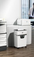 HP OneShred 15CC Aktenvernichter mit Partikelschnitt P-4, 4 x 35 mm, bis 15 Blatt, weiß
