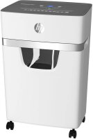 HP OneShred 10MC Aktenvernichter mit Partikelschnitt P-5, 2 x 15 mm, bis 10 Blatt, weiß