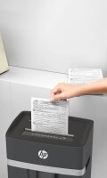 HP Pro Shredder 15CC Aktenvernichter mit Partikelschnitt P-4, 4 x 35 mm, bis 15 Blatt, schwarz