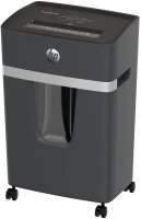 HP Pro Shredder 10MC Aktenvernichter mit Partikelschnitt P-5, 2 x 15 mm, bis 10 Blatt, schwarz