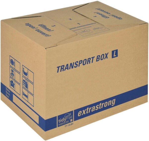 tidyPac® Umzugskartons Transport Box L 355 x 505 x 370 mm, 10 St.