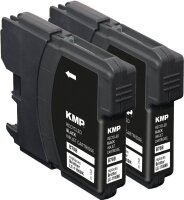 KMP B78D schwarz Druckerpatronen kompatibel zu brother LC-1100BK, 2er-Set