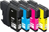 KMP B78V schwarz, cyan, magenta, gelb Druckerpatronen kompatibel zu brother LC-1100VALBP, 4er-Set