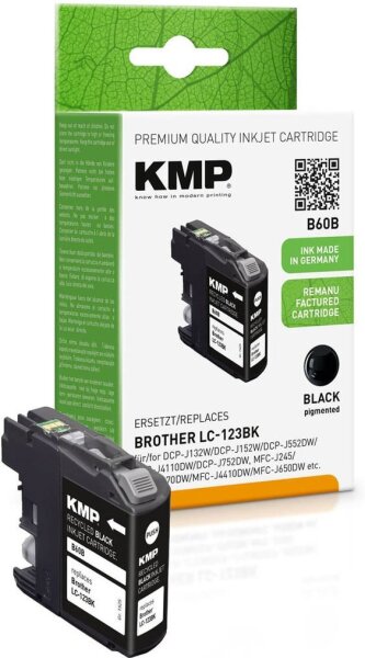 KMP B60B schwarz Druckerpatrone kompatibel zu brother LC-123BK