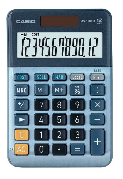 CASIO MS-120EM Tischrechner blau