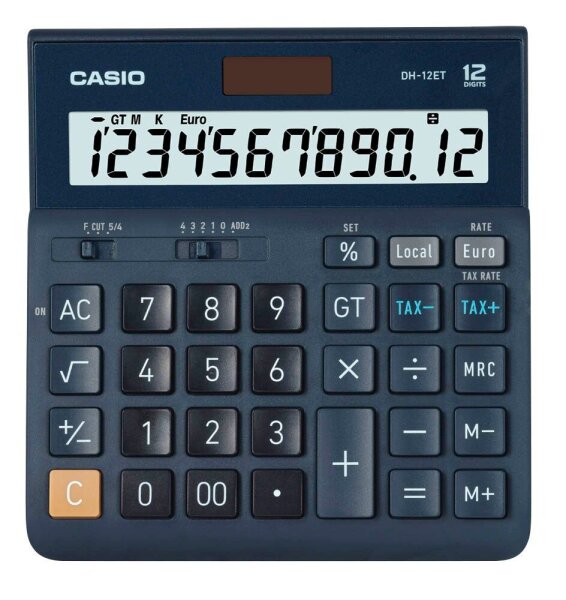 CASIO DH-12ET Tischrechner blau