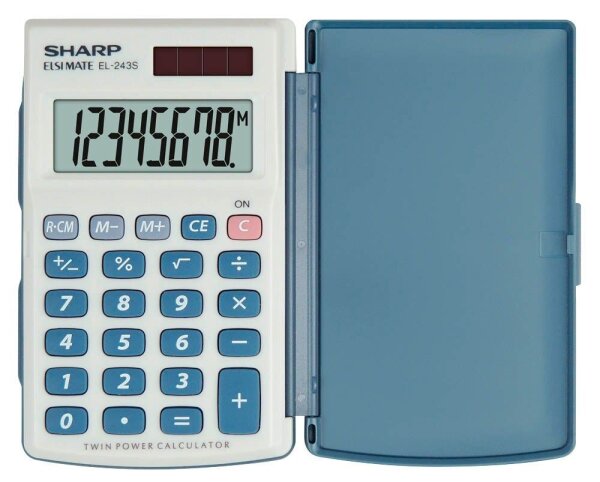 SHARP EL-243S Taschenrechner grau/blau