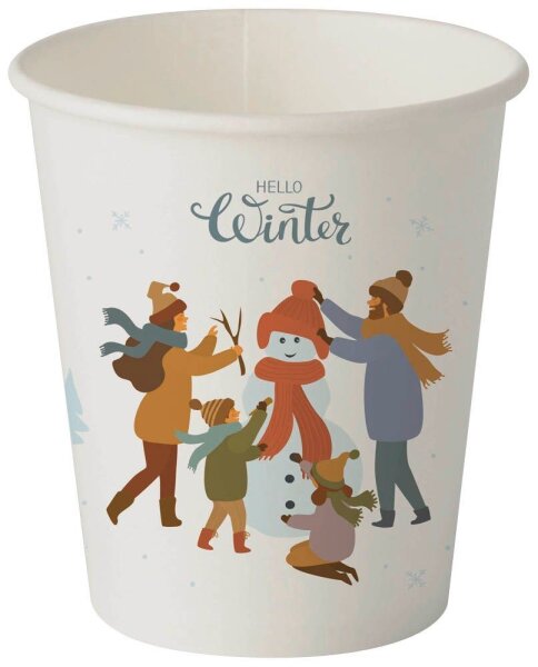 50 STARPAK Einweg-Trinkbecher Snowman 0,2 l