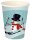 50 STARPAK Einweg-Trinkbecher Snowman 0,2 l