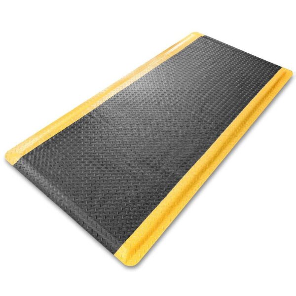 WESEMEYER Anti-Ermüdungsmatte zweilagig schwarz, gelb 90,0 x 150,0 cm