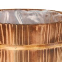 relaxdays Pflanzkübel-Set Holz, Ø 24,0/19,0 cm braun, 2 St.
