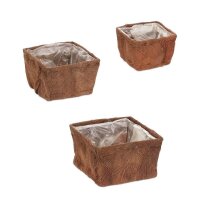 relaxdays Pflanzkübel-Set Holz braun, 3 St.