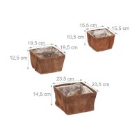 relaxdays Pflanzkübel-Set Holz braun, 3 St.