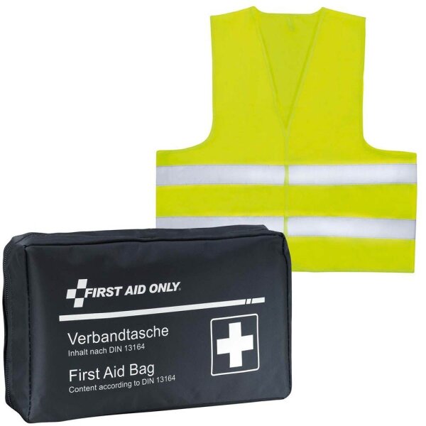 FIRST AID ONLY® Erste-Hilfe-Tasche mit Warnweste DIN 13167 schwarz
