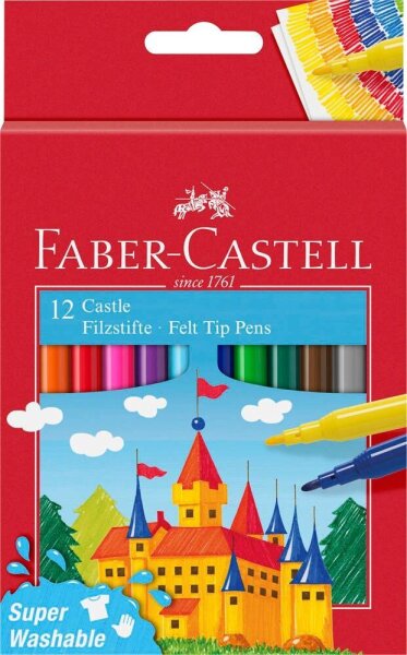FABER-CASTELL Filzstifte farbsortiert, 12 St.