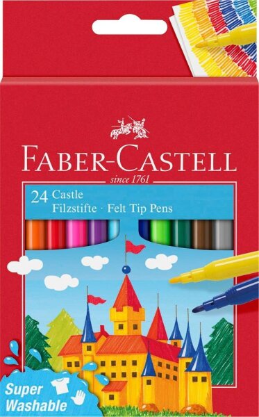 FABER-CASTELL Filzstifte farbsortiert, 24 St.