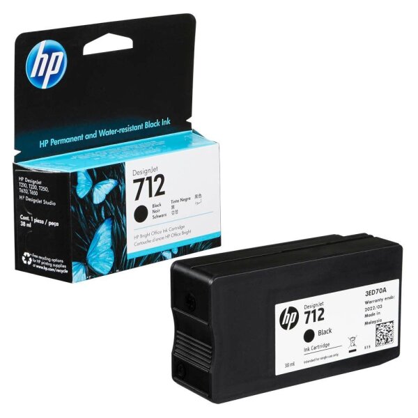 HP 712(3ED70A) schwarz Druckerpatrone