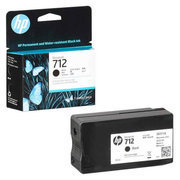 HP 712(3ED71A) schwarz Druckerpatrone