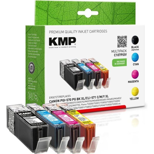KMP C107PIXV  schwarz, cyan, magenta, gelb Druckerpatronen kompatibel zu Canon P