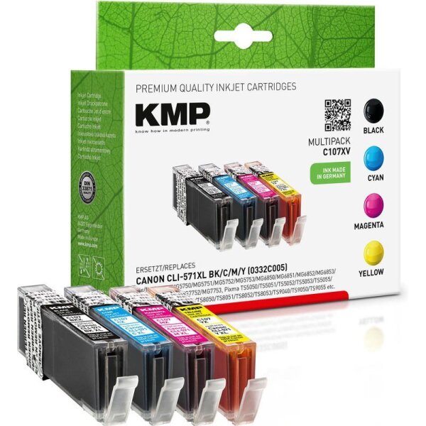 KMP C107XV  schwarz, cyan, magenta, gelb Druckerpatronen kompatibel zu Canon CLI