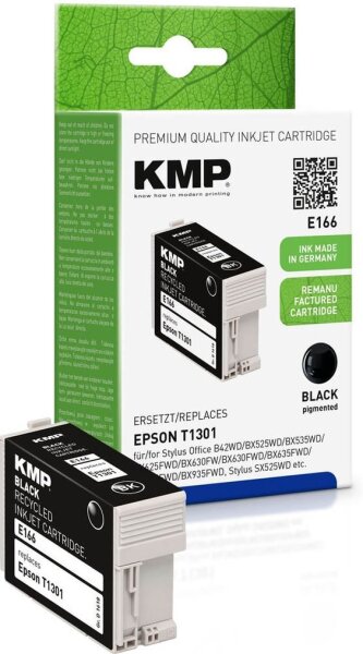 KMP E166 schwarz Druckerpatrone kompatibel zu EPSON 13 XL / T1301 XL