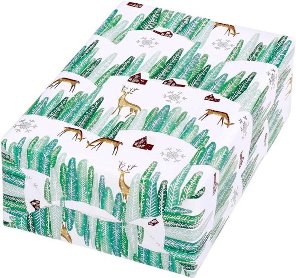 JUNG SCHÖNER VERPACKEN Geschenkpapier Hygge Wald mehrfarbig, 20,0 m